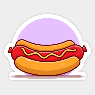 Hotdog Cartoon Vector Icon Illustration (4) Sticker